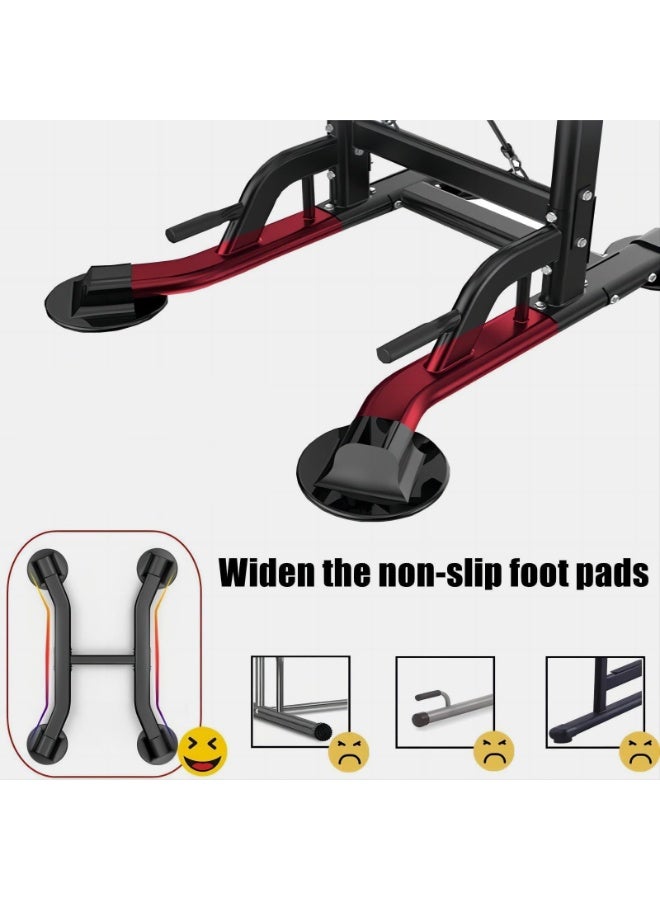 شو وو قضيب سحب باور تاور للصالة الرياضية المنزلية، حامل قضيب سحب متعدد الوظائف، محطة قضيب غطس، مدرب قوة قبضة، محطة تمرين غطس بارتفاع قابل للتعديل، معدات لياقة بدنية لتدريب القوة - Image 4