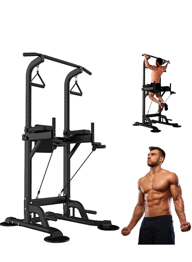 شو وو قضيب سحب باور تاور للصالة الرياضية المنزلية، حامل قضيب سحب متعدد الوظائف، محطة قضيب غطس، مدرب قوة قبضة، محطة تمرين غطس بارتفاع قابل للتعديل، معدات لياقة بدنية لتدريب القوة - Image 1