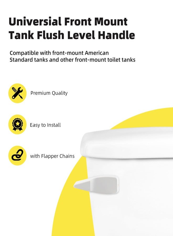 Hibbent Toilet Handle Replacement, Front Mount Tank Flush Lever Handle Compatible with American Standard, Toilet Trip Lever with Stainless Steel Flapper Chains, White - Image 2