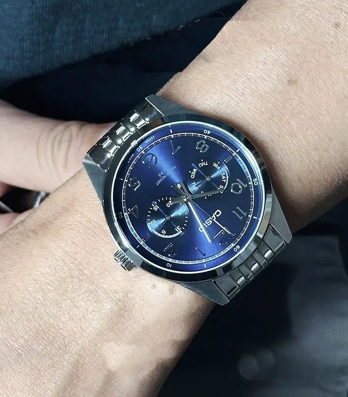 كاسيو ساعة كاسيو إنتيسر (Casio Enticer) للرجال MTP-E340D-2AVDF، تناظرية بمينا أزرق - Image 3