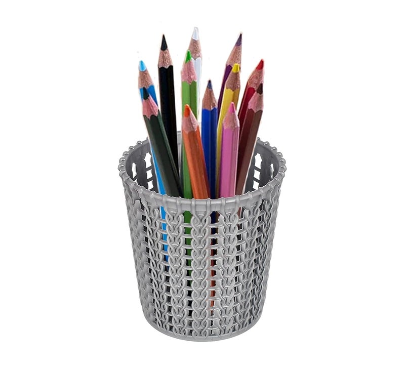 Kuber Industries Round Shape M 10 Multipurpose Plastic HolderOrganizerStand for Kitchen Bathroom Office Use Pack of 3 Grey46KKM0193 Standard - Image 3