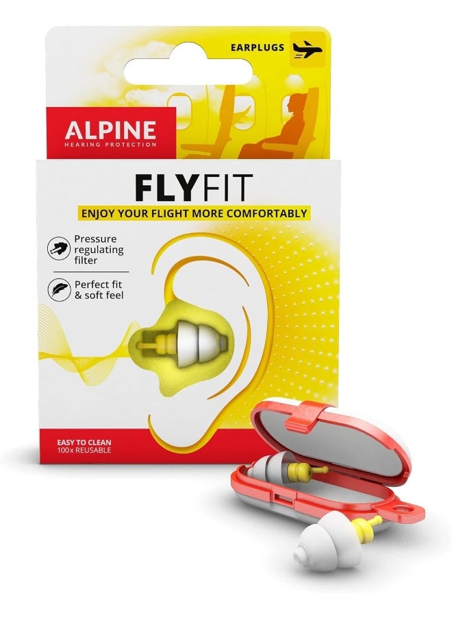 Alpine Flyfit Gehörschutz Bequemes Wiederverwendbar Ohrstöpsel Für Flugzeuge & Reisen, Kostenlos Cleane  - Image 1