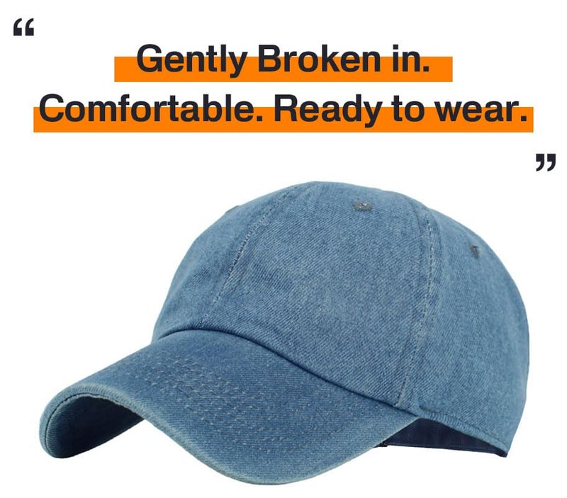 KBETHOS KB-LOW MDM Classic Cotton Dad Hat Adjustable Plain Cap. Polo Style Low Profile (Unstructured) (Classic) Medium Denim Adjustable - Image 4