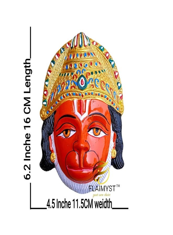 FLAIMYST Hanuman Ji Wall Hanging | Hanuman Face Mask Wall Hanging Idol for Home & Office Decoration | Nazar Battu for Home Entrance (6 Inche Multicolor) - Image 2