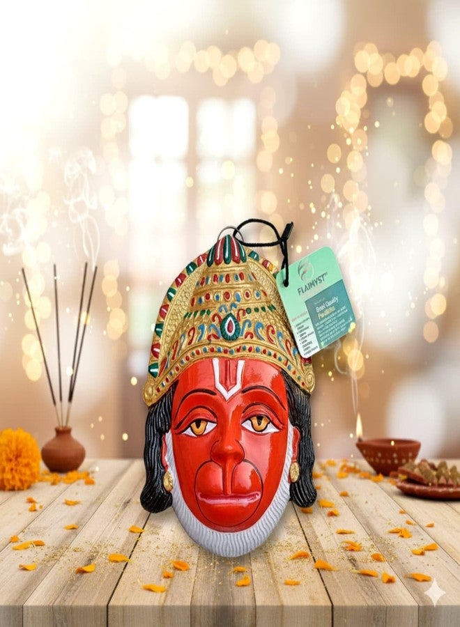 FLAIMYST Hanuman Ji Wall Hanging | Hanuman Face Mask Wall Hanging Idol for Home & Office Decoration | Nazar Battu for Home Entrance (6 Inche Multicolor) - Image 1