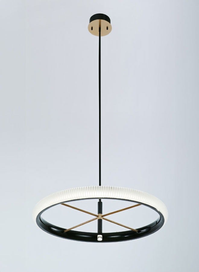 ٍSiera Light Ring chandelier in black and gold  85cm size solar 60W - 85 cm MD21027012 