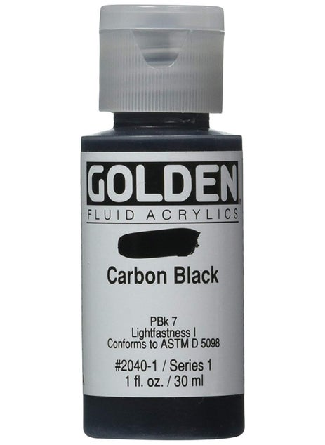 Golden Golden Artist Fluid Acrylic Carbon Black 1 oz (30 ml) 