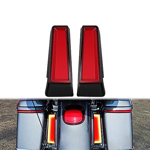 CARGLETRUE Saddlebag Filler Lights Auxiliary Lights LED Running Brake Lamp Turn Signals Fit For Harley Touring Steet Glide Road Glide Road King Special 20142023 CplorBlack and Red - Image 1