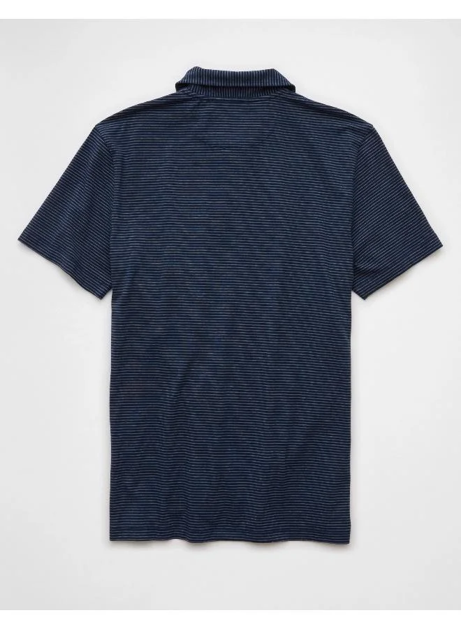 American Eagle AE Club Striped Polo Shirt
