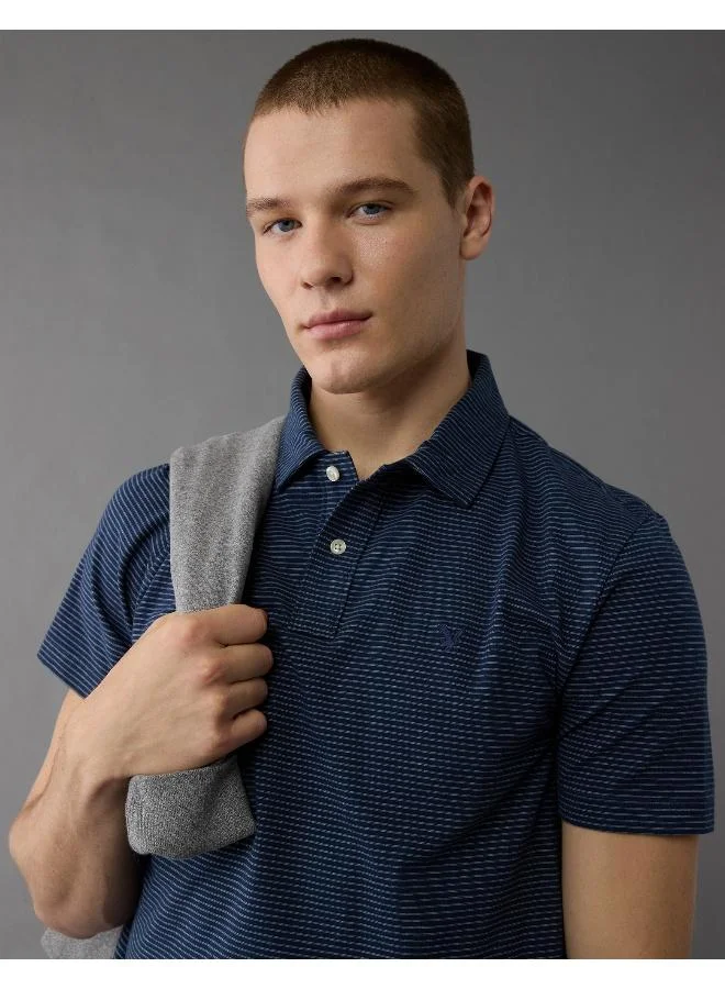 American Eagle AE Club Striped Polo Shirt