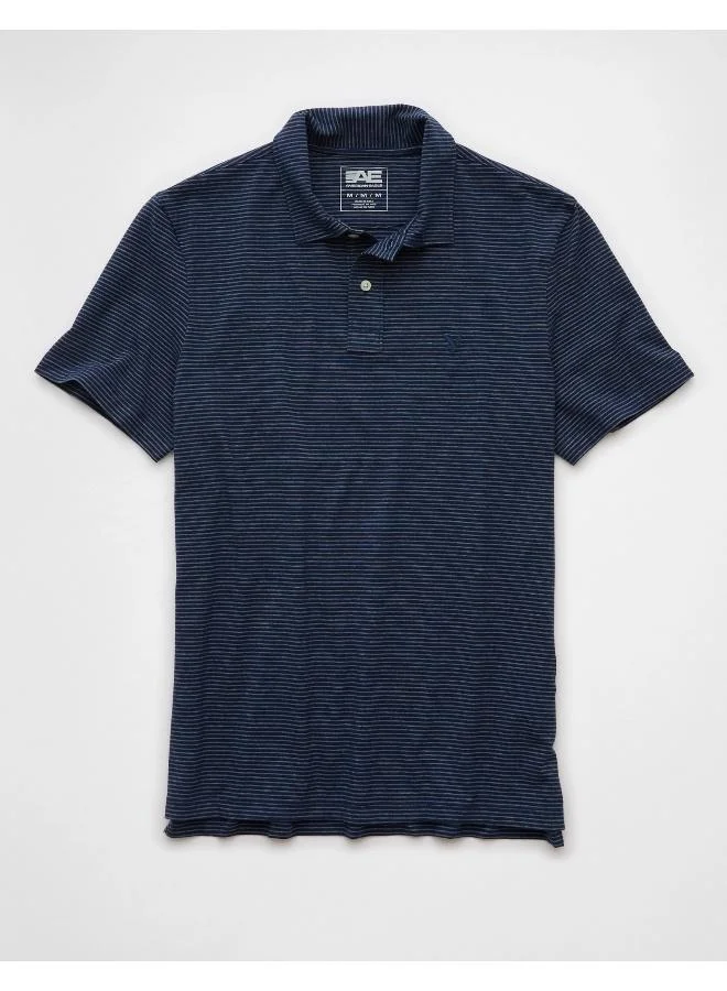 American Eagle AE Club Striped Polo Shirt