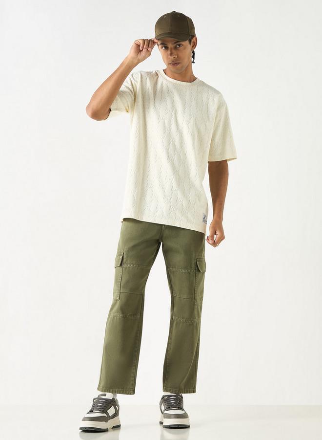 Starter All-Over Textured Sweater with Short Sleeves and Crew Neck - Image 2