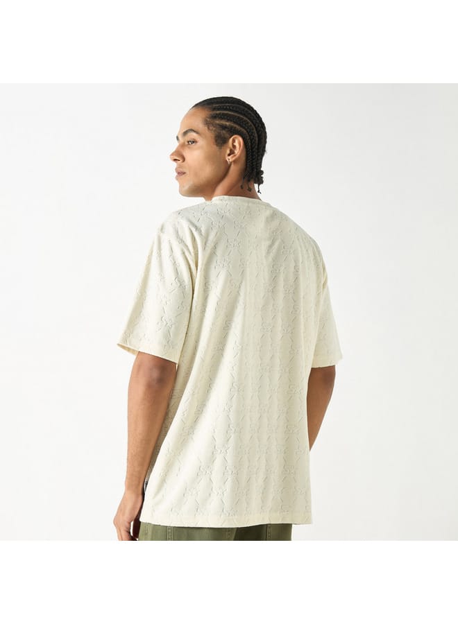 STARTER Starter All-Over Textured Sweater with Short Sleeves and Crew Neck  - Image 3