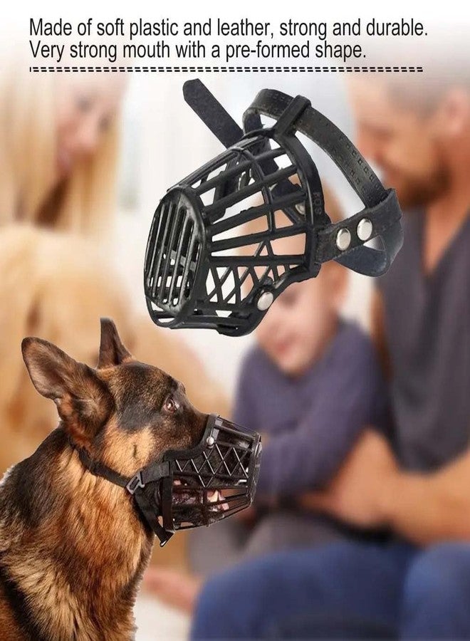 RoverPets Dog Muzzle with Basket Cage Design - Comfortable, Adjustable Plastic Pet Muzzle | Easy to Adjust Quick Release Buckle - Black Anti-Bite (5-NO_Large) - Image 3