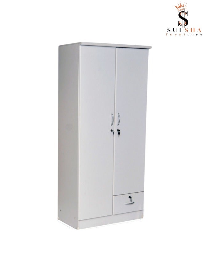 SULSHA Sulsah 2 Door Wooden Wardrobe Cabinet Cupboard Engineered Wood Perfect Modern Stylish Heavy Duty - Image 1