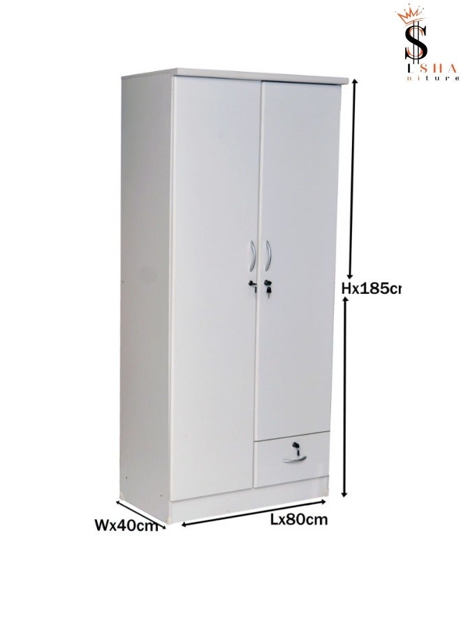 SULSHA Sulsah 2 Door Wooden Wardrobe Cabinet Cupboard Engineered Wood Perfect Modern Stylish Heavy Duty - Image 3