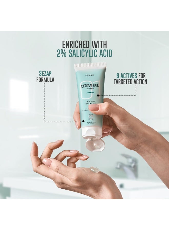 Dermafique Acne Avert Gel Cleanser 100ml | 2% Salicylic Acid Face wash, Gentle Cleanser for Acne Prone Skin | Reduces Acne Severity in 2 weeks* | For Men & Women | Dermatologist tested on Indian Skin - Image 2