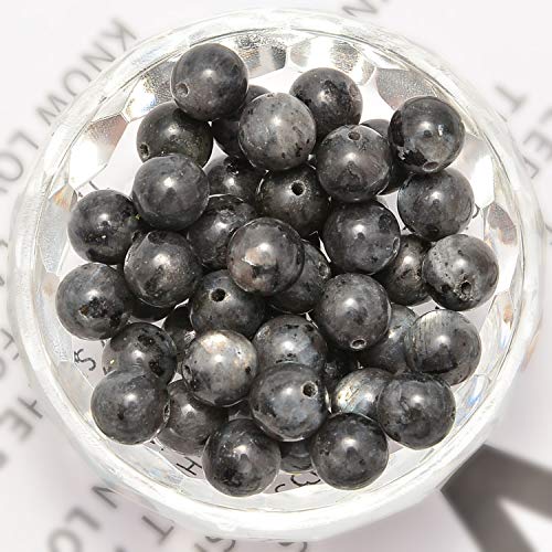 NCB 200pcs 4mm Black Larvikite Loose Beads for Jewelry Making, Natural Semi Precious Beads Round Smooth Gemstones Spacer Beads Charms for Necklaces Bracelets (Black Larvikite, 4mm 200Beads) - Image 2