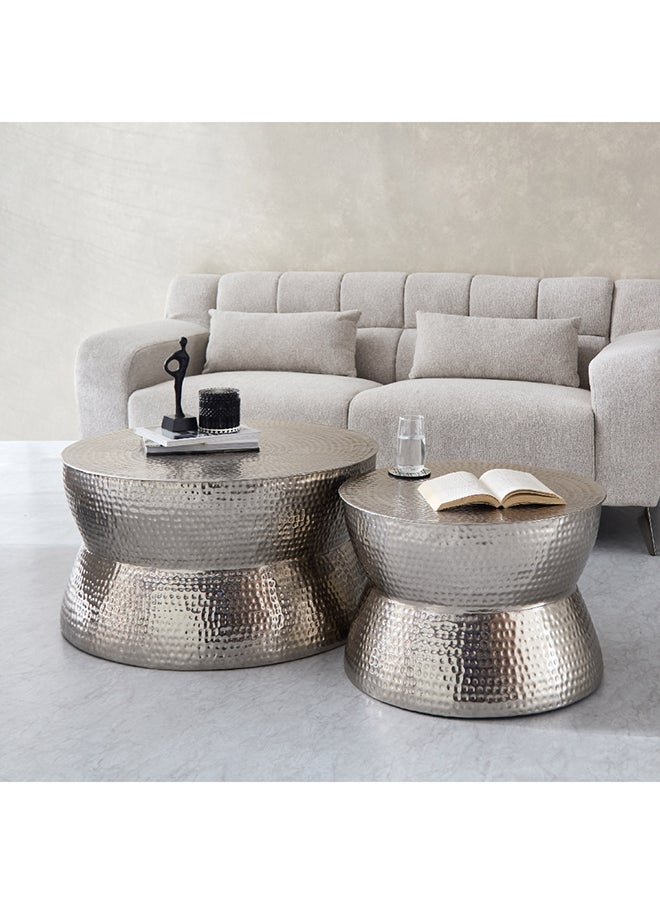 Home Box - Orient 2-Piece Hammered Coffee Table Set 80 x 42 x 80 cm - Image 1