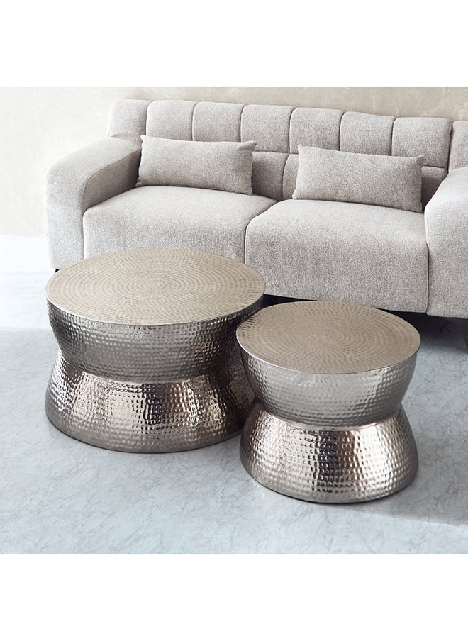 Home Box - Orient 2-Piece Hammered Coffee Table Set 80 x 42 x 80 cm - Image 1