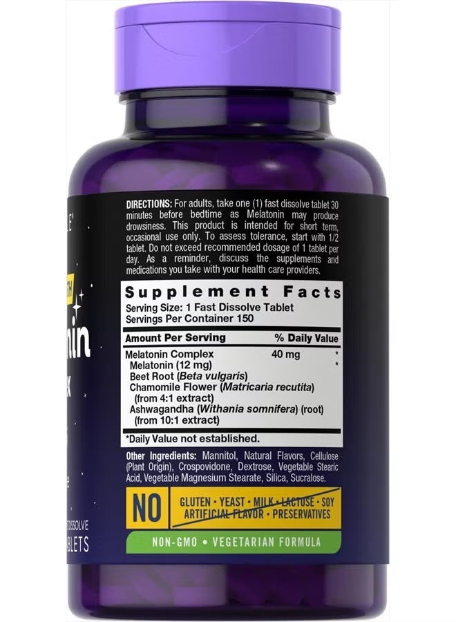 Carlyle Melatonin Complex 40 mg, 150 Fast-Dissolve Tablets - Image 3