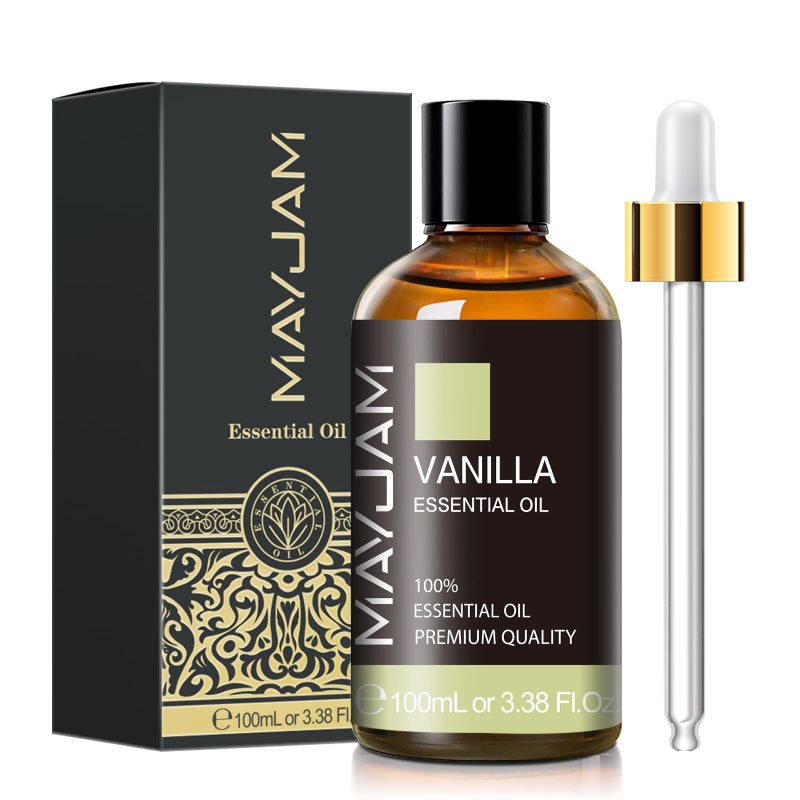 MAYJAM Vanilla Essential Oil 100ml, MAYJAM Premium Essential Oils for Aromatherapy, Diffuser, Soap Making, Candle Making, Large Bottle Vanilla Oil with Gift Box(3.38fl.oz) - Image 1