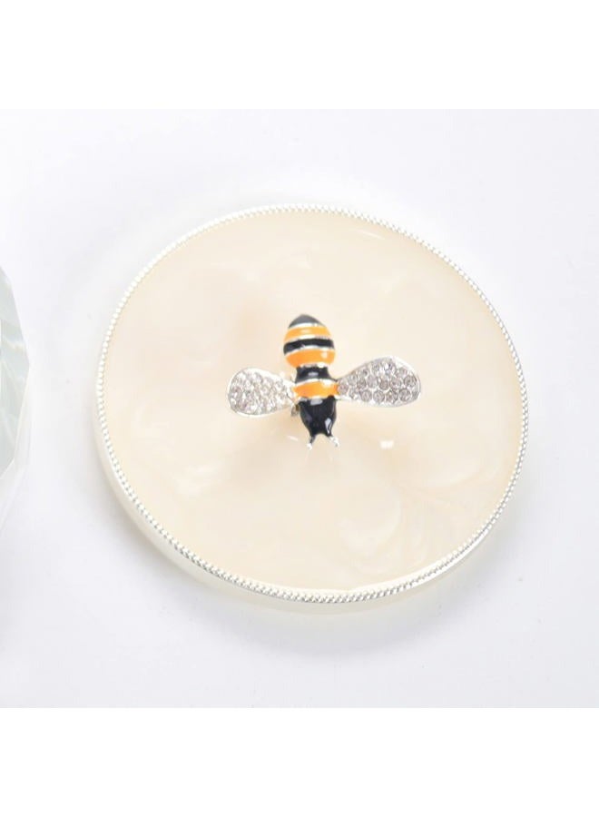Lasody Bee Jewelry Storage Box for Rings Earrings Necklace Treasure Chest Organizer Jewelry Keepsake Gift Box Case for Girl Women (Bee w/Crystal box, Silver Plate, Big) - Image 5