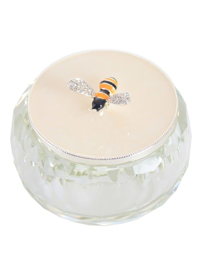 Lasody Bee Jewelry Storage Box for Rings Earrings Necklace Treasure Chest Organizer Jewelry Keepsake Gift Box Case for Girl Women (Bee w/Crystal box, Silver Plate, Big) - Image 1