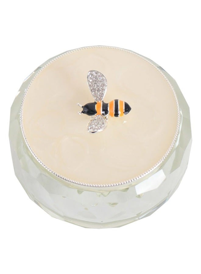 Lasody Bee Jewelry Storage Box for Rings Earrings Necklace Treasure Chest Organizer Jewelry Keepsake Gift Box Case for Girl Women (Bee w/Crystal box, Silver Plate, Big) - Image 2