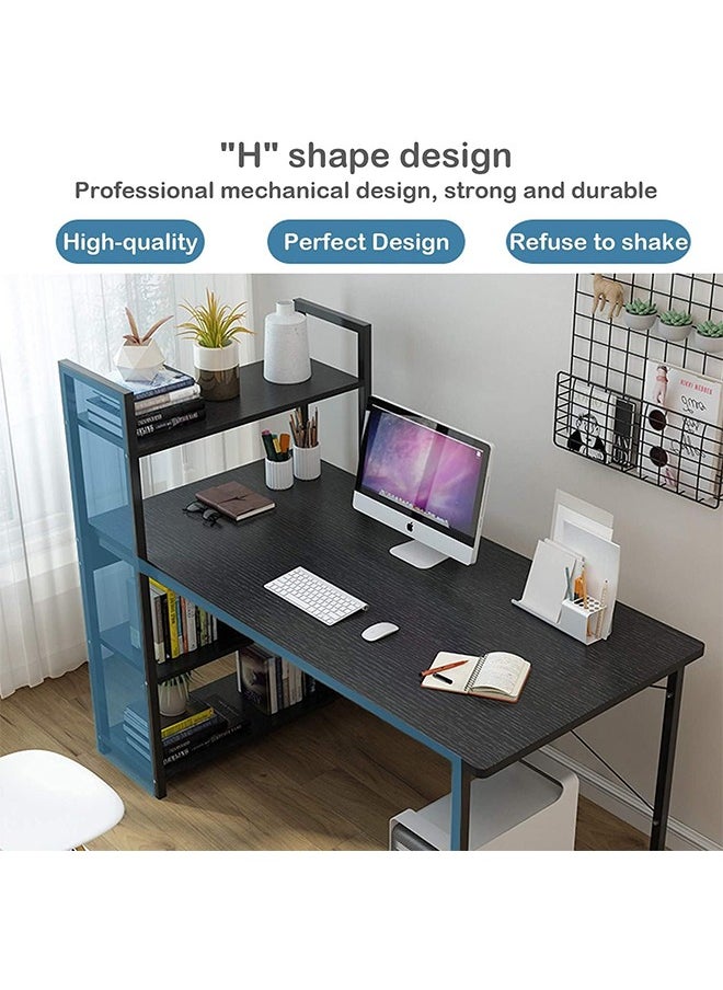 JCB CHIC - Computer Desk with Storage Shelves，Home Office Desk with Bookshelf，120cm Study Writing Table Corner Desk，PC Laptop Desk with Extra Strong Legs - Image 1