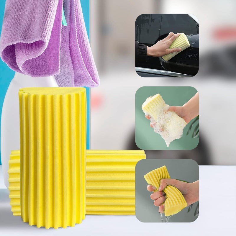 Dwariyan Dwariyan 4 Pack Damp Duster Magical Dust Cleaning Sponge Duster for Cleaning Venetian Wooden Blinds Vents Radiators Skirting Boards Mirrors and Cobwebs Traps Dust  - Image 3