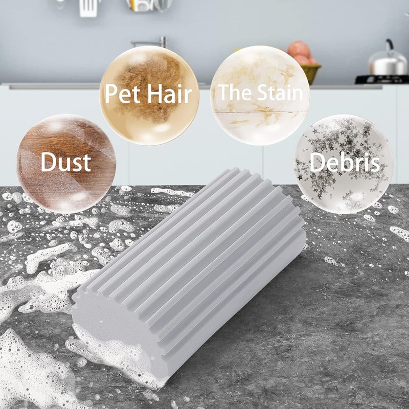 Dwariyan Dwariyan 4 Pack Damp Duster Magical Dust Cleaning Sponge Duster for Cleaning Venetian Wooden Blinds Vents Radiators Skirting Boards Mirrors and Cobwebs Traps Dust  - Image 4