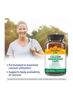 Country Life Target Mins Calcium Magnesium Caps 500Mg: 250Mg 180 Vegan Capsules Certified Gluten Free Certified Vegan  - Image 5