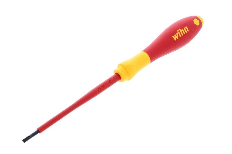 Wiha مفك براغي ويها أدوات معزول مسطح 18x4 بوصة دائري أحمر وأسود مقاس واحد 32012 - Image 1