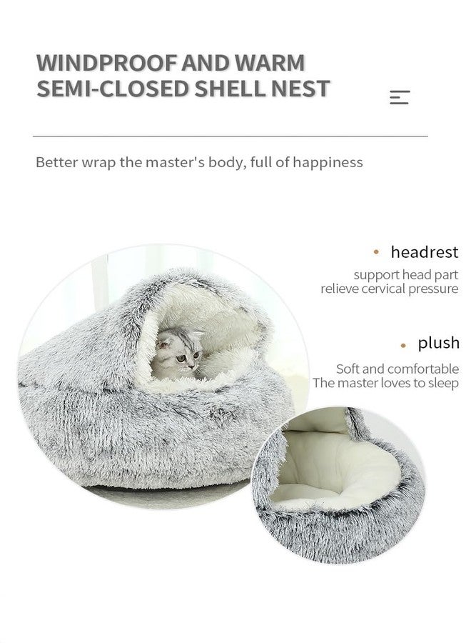 Roopam Pet Round Hooded Bed | Pet Sleeping Cushion Bed | Soft Plush Cozy Pet Bed | Large Cave Hooded Pet Bed | Comfortable Self Warming Bed for Kittens (Small_Pink) - Image 2