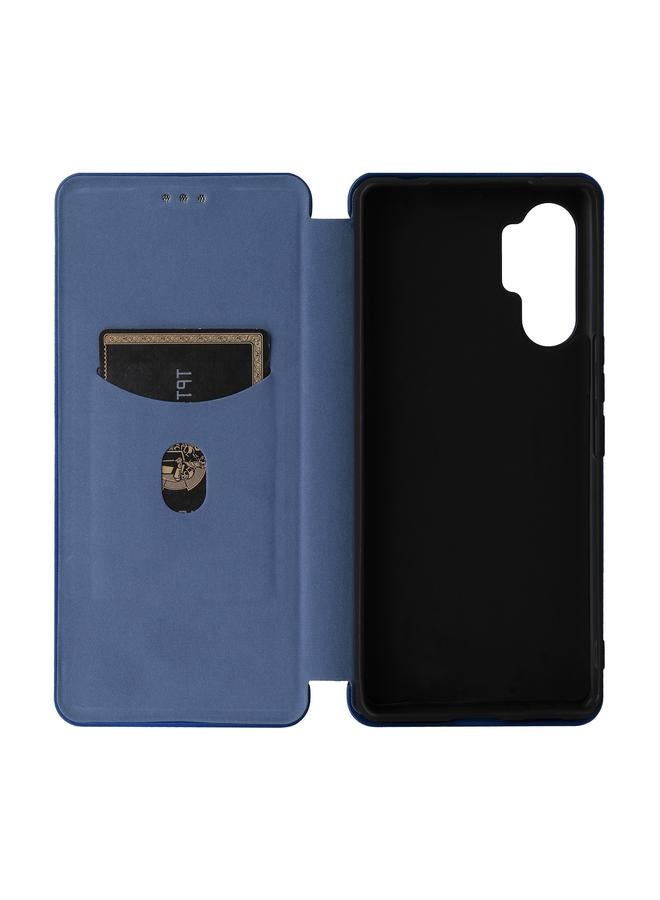 اس-توب جراب لهاتف HTC U24 Pro مصنوع من الجلد المرن ومصنوع من ألياف الكربون - Image 4