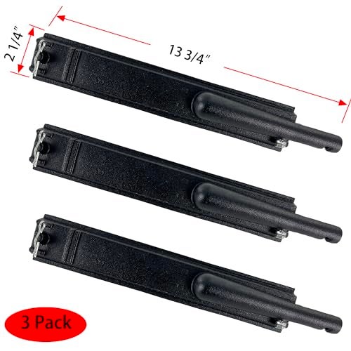 Direct store Parts DB106 (3-pack) 13 3/4” Cast Iron Burner Replacement for Charbroil, Centro, Front Avenue, Costco Kirkland, Thermos Gas Grills, for Charbroil 463240804, 463247004, 463261406 models - Image 2