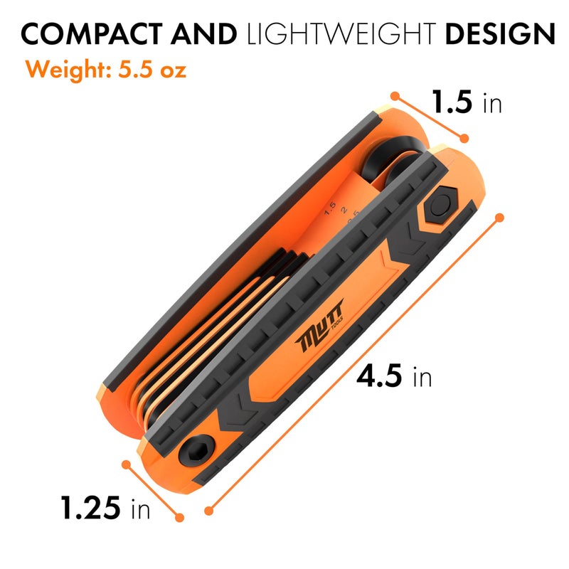 AMERICAN MUTT TOOLS مجموعة مفاتيح ألين طي 25 قطعة من موت تولز - تشمل مفاتيح SAE وميتركية وتوركس - مجموعة مفاتيح نجمة قابلة للطي للاستخدام الشخصي وإصلاح المنزل - Image 4