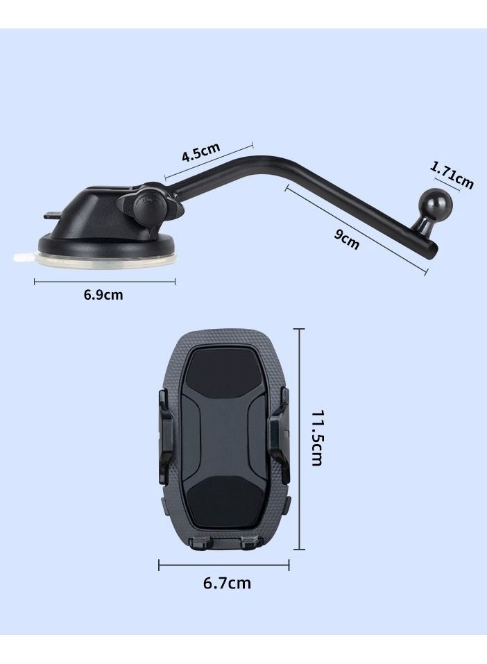 DUNISO 360 Degree Rotating Universal Cell Phone Mount Holder for Car Easy One Touch - Image 3