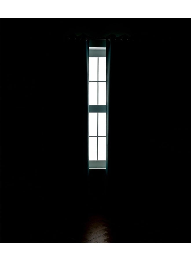 MIUCO Blackout Curtains Room Darkening Curtains Textured Grommet Window Curtains for Living Room 2 Panels 52x84 Inch Long Teal - Image 2