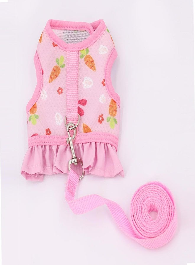 Weimostar Rabbit Harness and Leash Set, Bunny Vest Guinea Pig Clothes Ferret Rats Hamster Escape-Proof Soft Mesh Cute Carrot Pattern for Chinchilla Small Animals Pet Kitten Puppy Orange M - Image 5