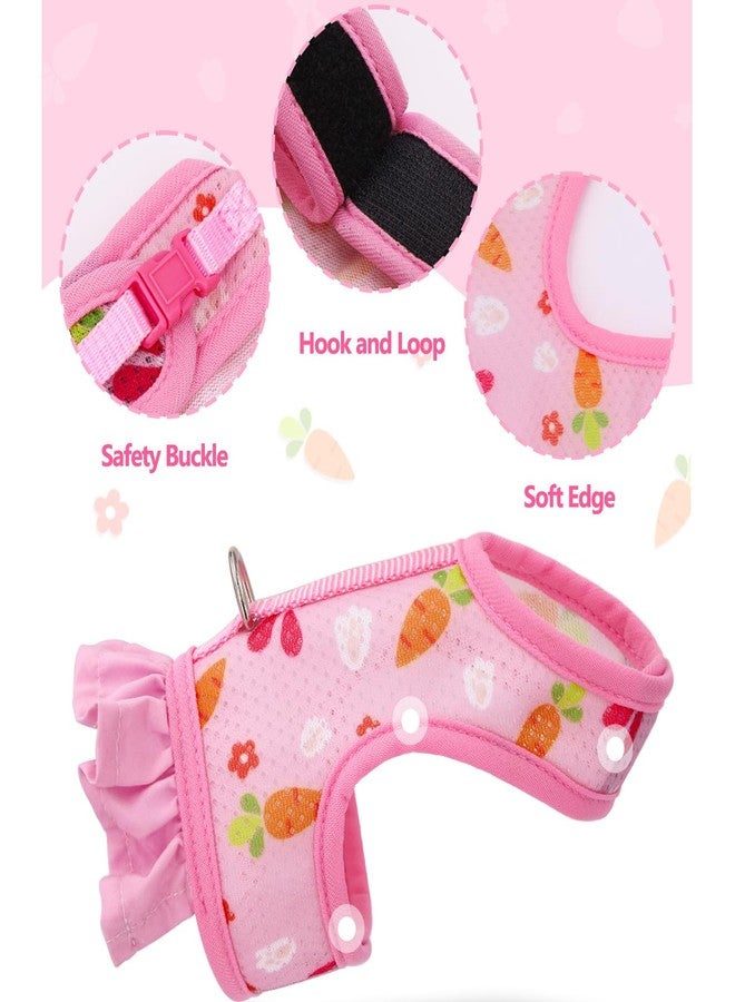 Weimostar Rabbit Harness and Leash Set, Bunny Vest Guinea Pig Clothes Ferret Rats Hamster Escape-Proof Soft Mesh Cute Carrot Pattern for Chinchilla Small Animals Pet Kitten Puppy Orange M - Image 4