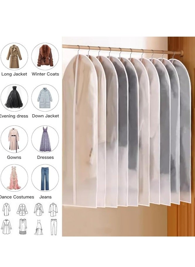 Beauenty 12 Pack Garment Bags for Hanging Clothes Clear Suit Bag Dust Resistant Clothing Bags PEVA Breathable Clothes Protectors with Zipper for for Closet Storage and Travel（60×140CM）  - Image 3