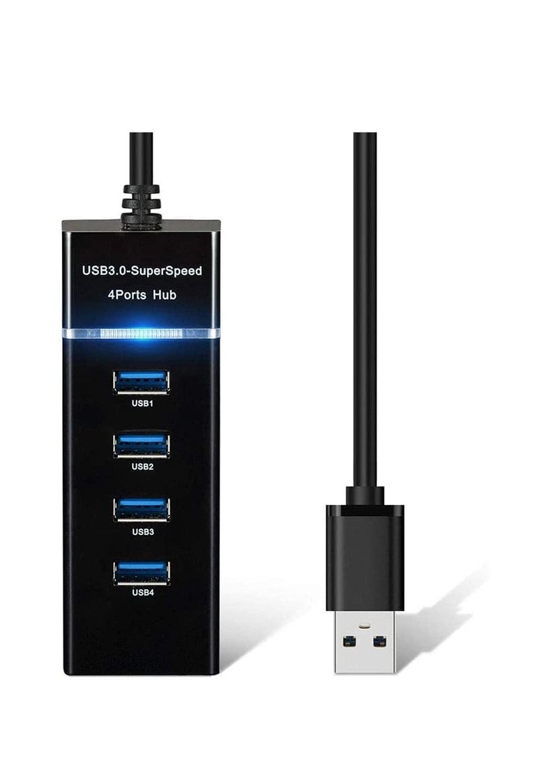 4 Port USB 3.0 Hub High Speed USB Cable Adapter Compatible with Ps4/Ps4 Slim/Ps4 Pro Hub/PS5 Xbox ONE Notebook PC Laptop USB Flash Drives (Universal USB 3.0)  - Image 1