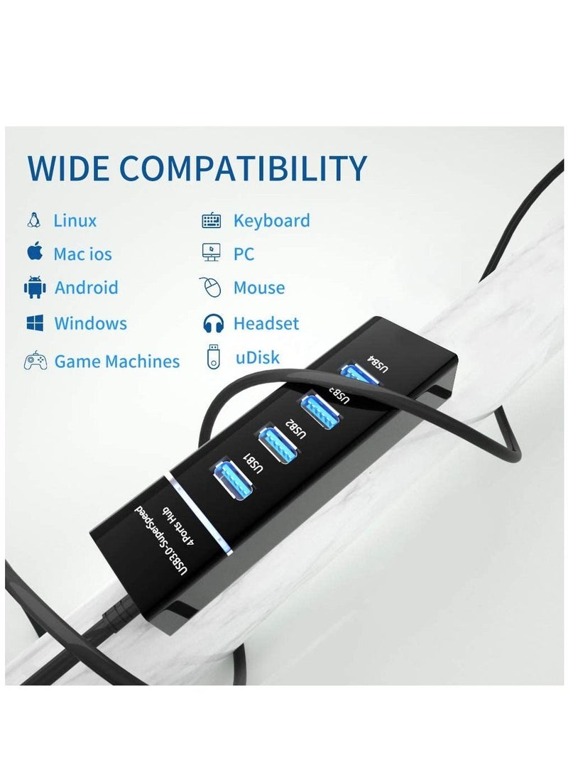 4 Port USB 3.0 Hub High Speed USB Cable Adapter Compatible with Ps4/Ps4 Slim/Ps4 Pro Hub/PS5 Xbox ONE Notebook PC Laptop USB Flash Drives (Universal USB 3.0)  - Image 5