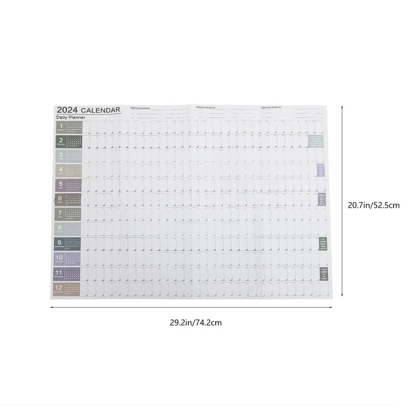 2024 Pastel Color Wall Calendar Yearly Planner Monthly Schedule Creative Minimalist Office Decor - Image 3
