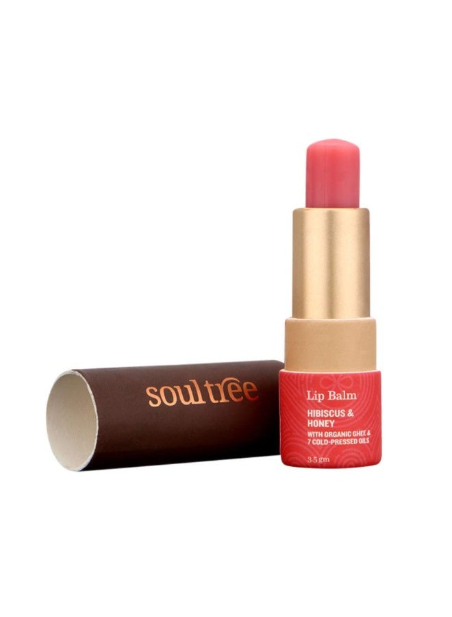 SoulTree Ayurvedic Lip Balm - Hibiscus & Honey with Organic Ghee | Feel nourished, soft & supple Natural Lip Care for Soft, Nourished Lips with Soothing Hibiscus & Honey- 3.5gm - Image 2