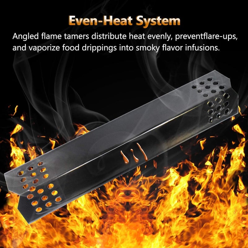 Adviace 4 Pcs Flame Tamers for Grill Master Grillmaster 720-0697, Nexgrill 720-0783E, 720-0830H Replacement Parts, Porcelain Steel Grill Heat Plate Shields for Kenmore 720-0830A 122.33492410 Nexgrill 720-0925 - Image 5