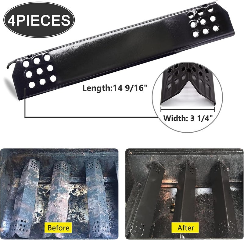 Adviace 4 Pcs Flame Tamers for Grill Master Grillmaster 720-0697, Nexgrill 720-0783E, 720-0830H Replacement Parts, Porcelain Steel Grill Heat Plate Shields for Kenmore 720-0830A 122.33492410 Nexgrill 720-0925 - Image 2