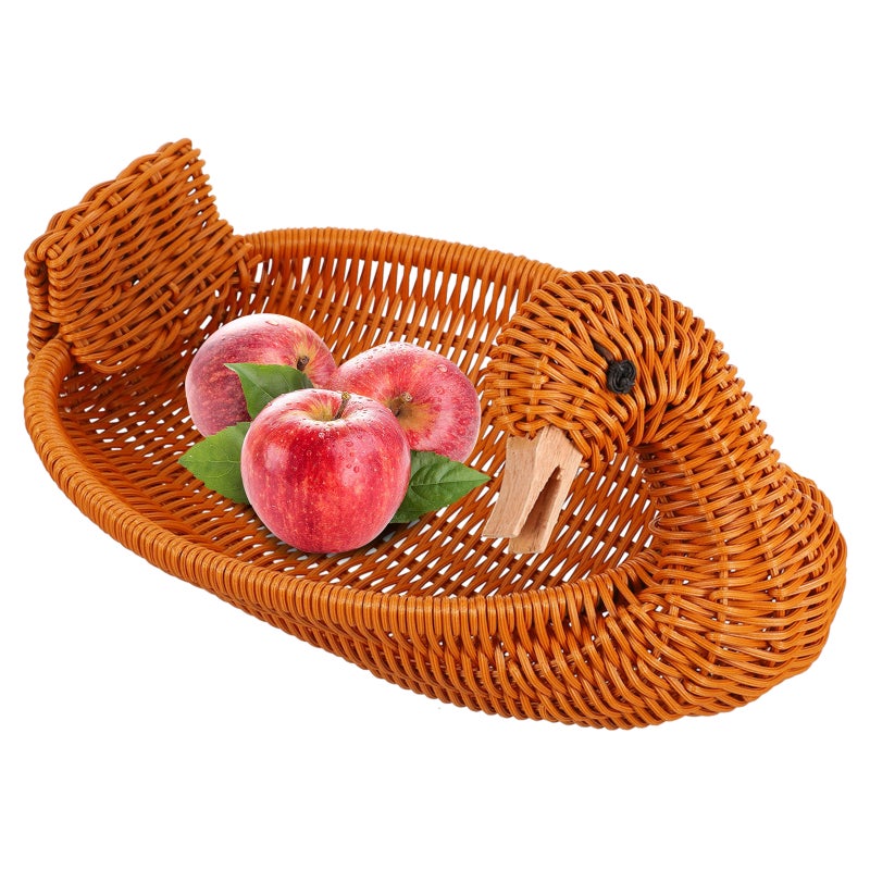 Imitation Rattan Woven Snack Fruit Baskets Desktop Shaped Storage Baskets - Image 5